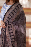 Meeras Ajrak Chaadar - Black Pure Lawn Chaddar