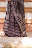 Meeras Ajrak Chaadar - Black Pure Lawn Chaddar