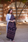 Elegant Black Ajrak Chaadar - A Timeless Hand-Block Printed Throw