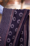 Elegant Black Ajrak Chaadar - A Timeless Hand-Block Printed Throw