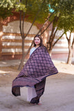 Hand-Block Printed Black Ajrak Chaadar: A Classic Pakistani Design