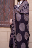 Black & Burgundy Ajrak Chaadar - Traditional Hand-Block Printed Cotton Throw