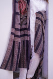 Black and Beige Hand-Block Printed Cotton Dupatta with Intricate Patterns