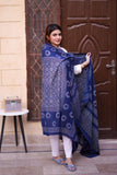 Fasana Ajrak Chaadar Hand-Block Printed Blue Pure Lawn Chaadar - A Traditional Masterpiece