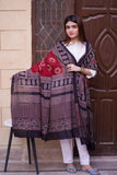 Maroon & Black Ajrak Chaadar - Traditional Hand-Block Printed Cotton Throw