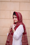 Maroon Ajrak Scarf - A Timeless Classic, Hand-Block Printed