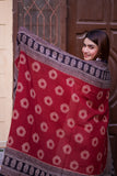 Timeless Elegance: Maroon & Black Ajrak Chaadar - Hand-Block Printed Cotton Throw