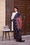 Maroon & Black Ajrak Chaadar - Traditional Hand-Block Printed Cotton Throw