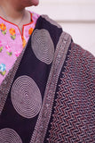 Bold Burgundy Ajrak on Black: A Stunning Hand-Block Printed Chaadar